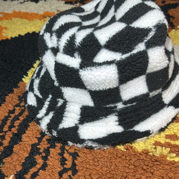 Cool Kid, JUSTICE, fuzzy checkerboard, bucket hat!! - Picture 7 of 9